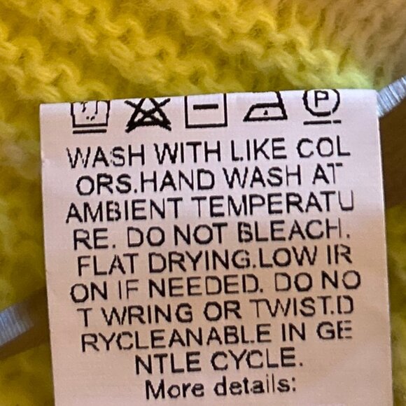 Bright Yellow Stripe SZ XL Sweater Chunky Boxy Y2K Retro Party Comfy 90's - Picture 8 of 8